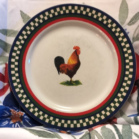 DONATED Ella's Rooster Salad Plates Set of 4 Plates 7 5/8” Bob Timberlake - Picture 3 of 8